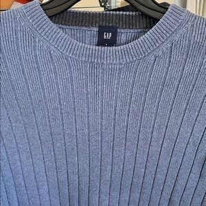 GAP Men's Ribbed Knit Crewneck Sweater in Blue 24" collar to waist